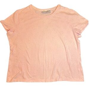 Croft & Barrow pink women’s petite, snowflake design short sleeved blouse